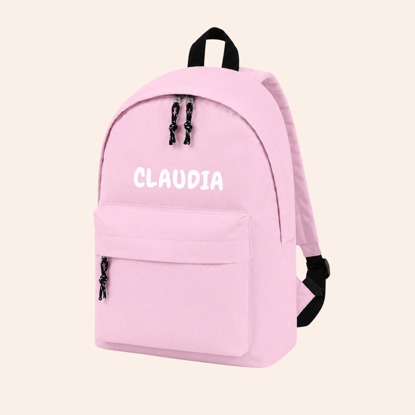 Mochila rosa + nombre