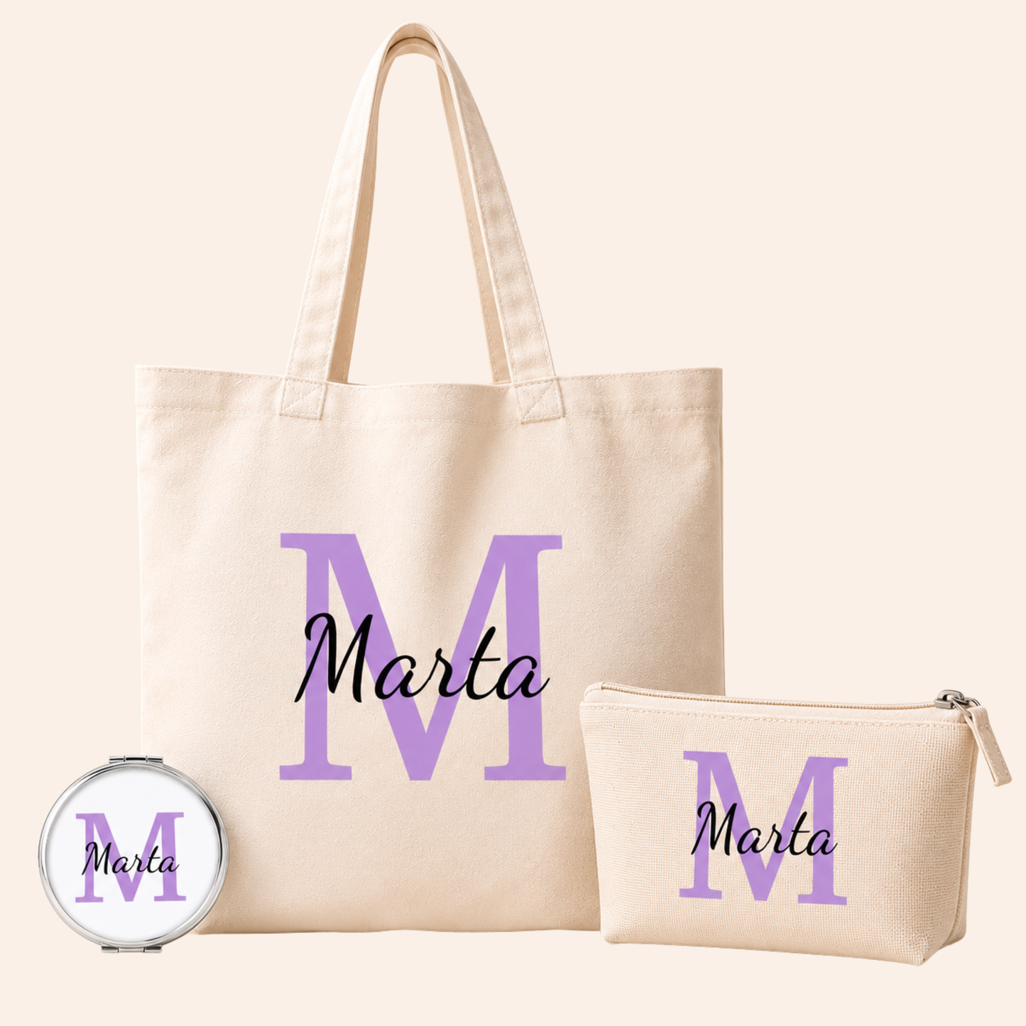 Pack Tote bag + neceser + espejo
