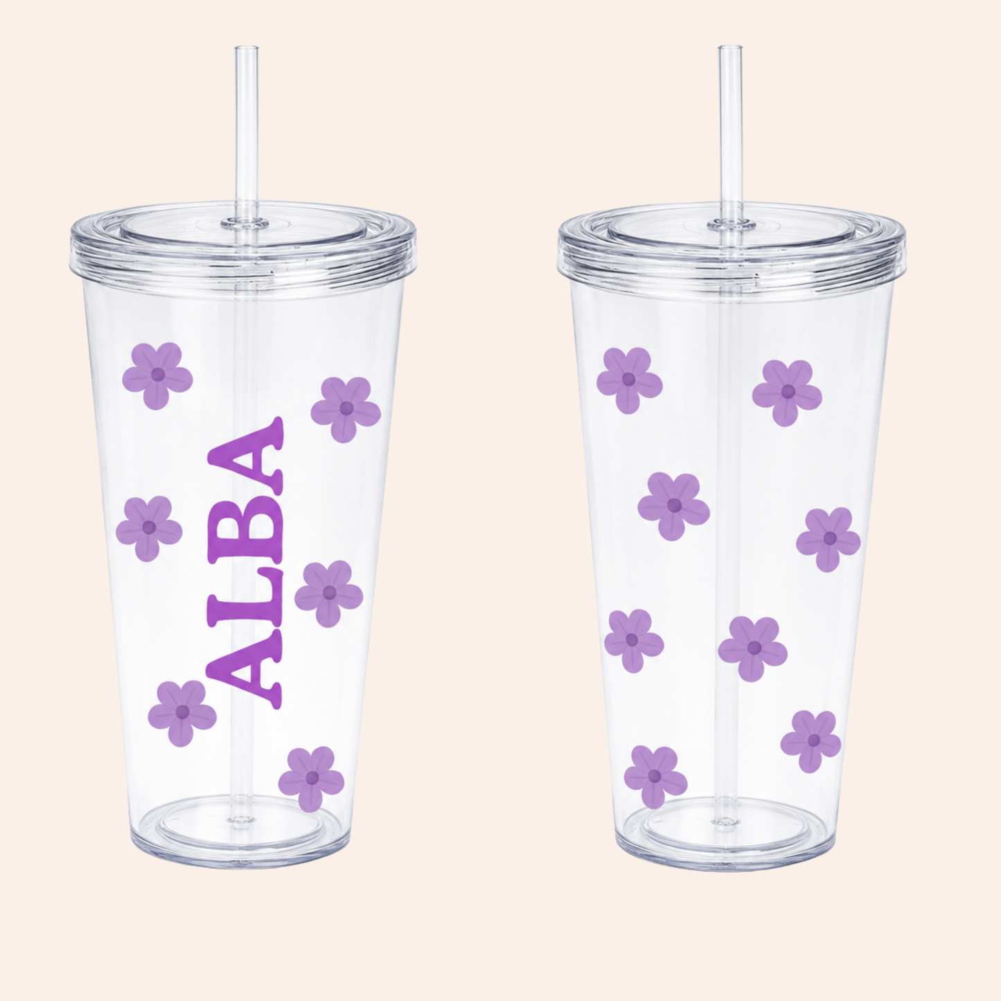 Vaso Nombre + Flores