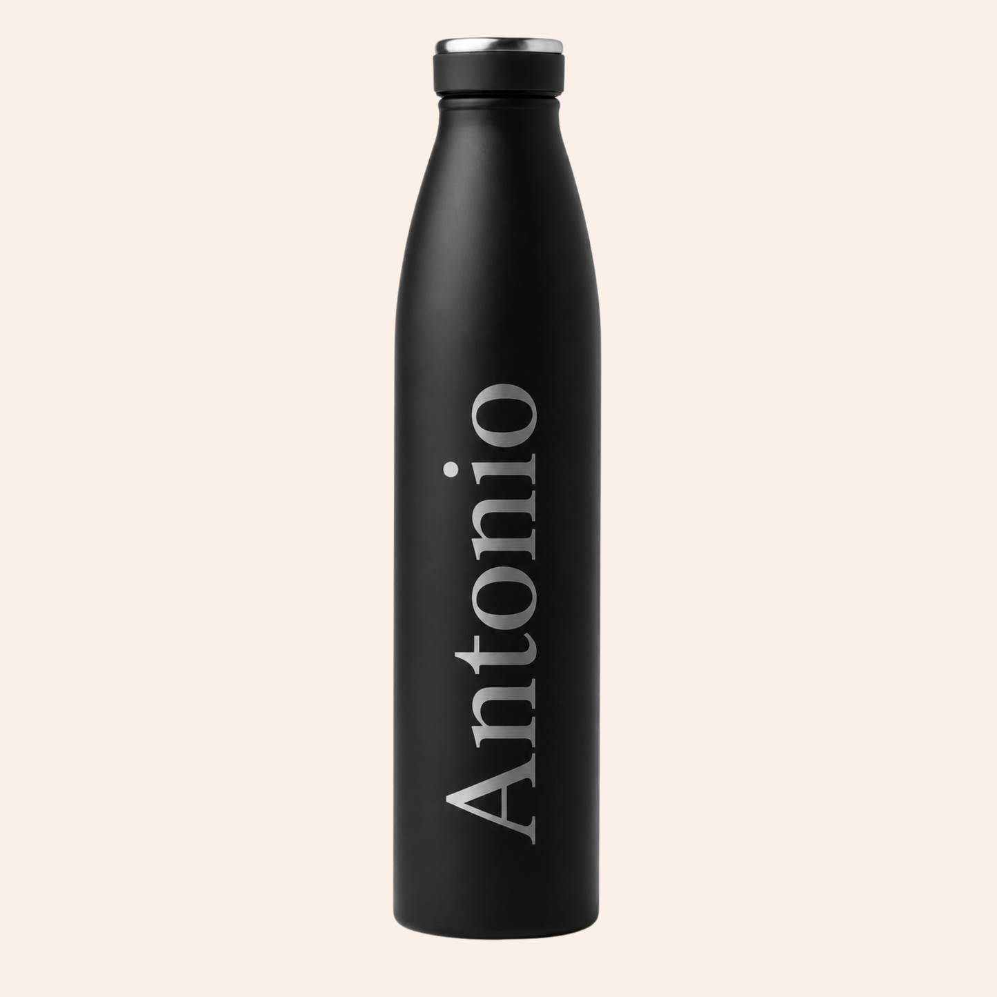 Botella Termo Nombre Negra