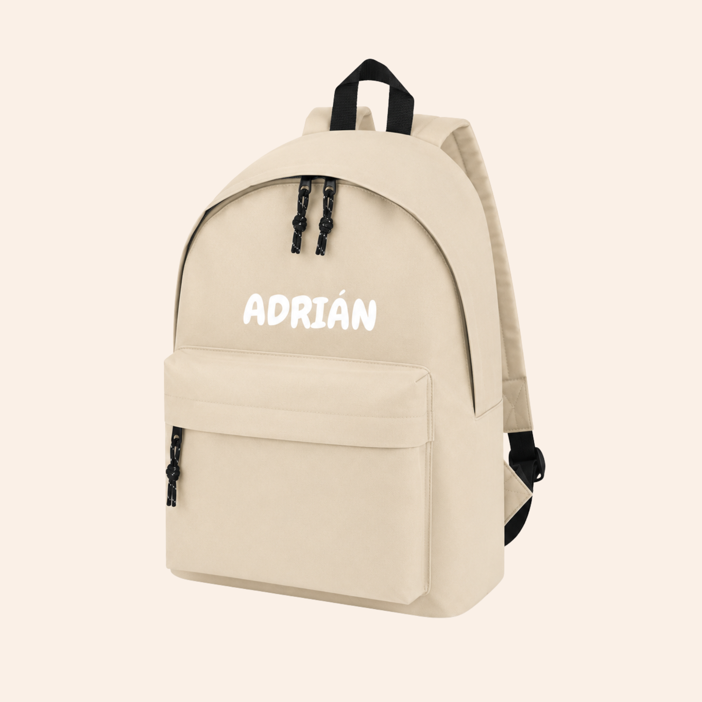 Mochila beige + nombre