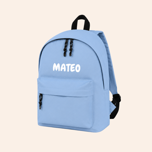 Mochila azul + nombre