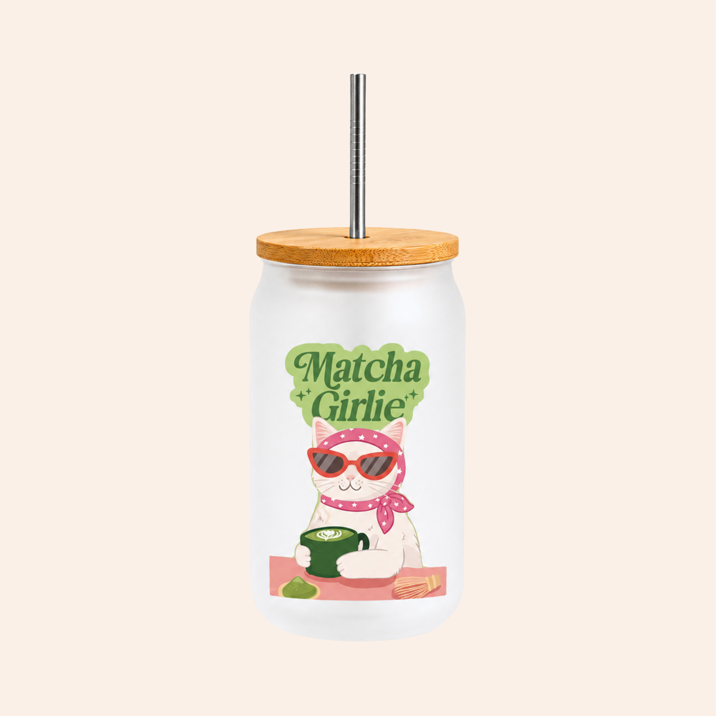 Vaso Cristal Matcha Girlie
