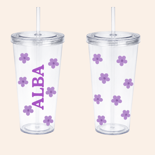 Vaso Nombre + Flores