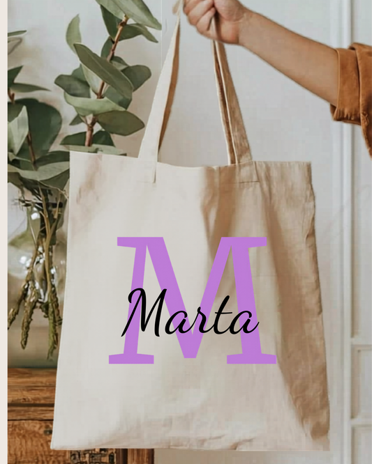 Tote Bag inicial + nombre