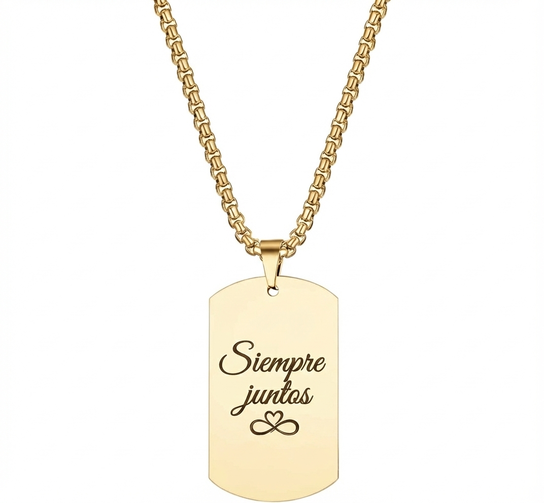 Collar Placa militar Dorado